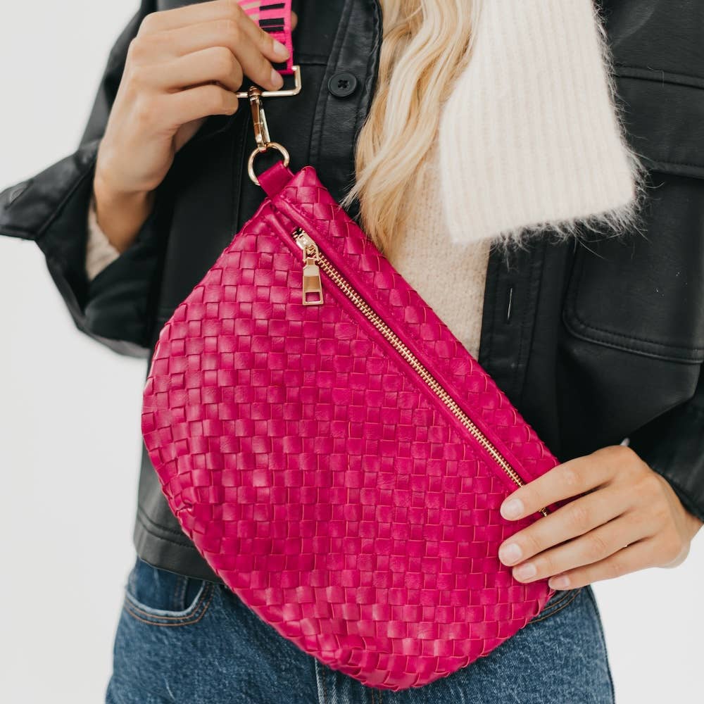 Woven Bum Bag Fuchsia