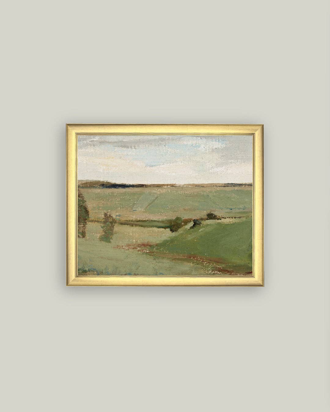 Studies by a River Framed Antique Art: 8x6