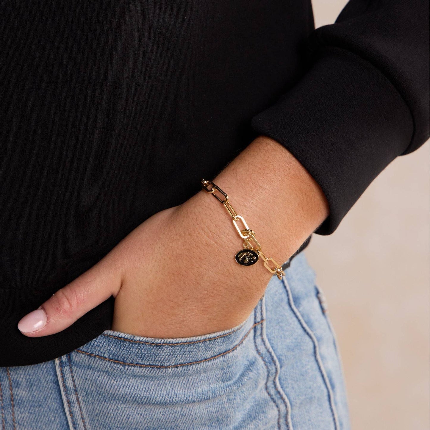 University of Iowa Tigerhawk Charm Bracelet