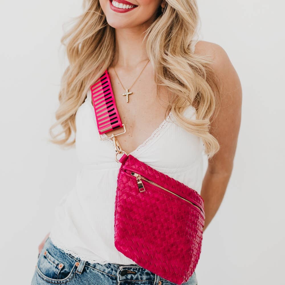 Woven Bum Bag Fuchsia