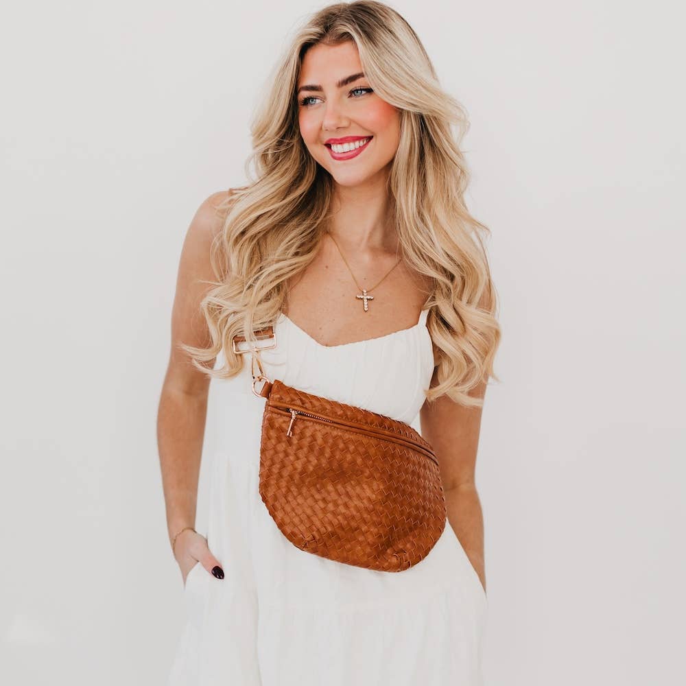Woven Bum Bag Brown