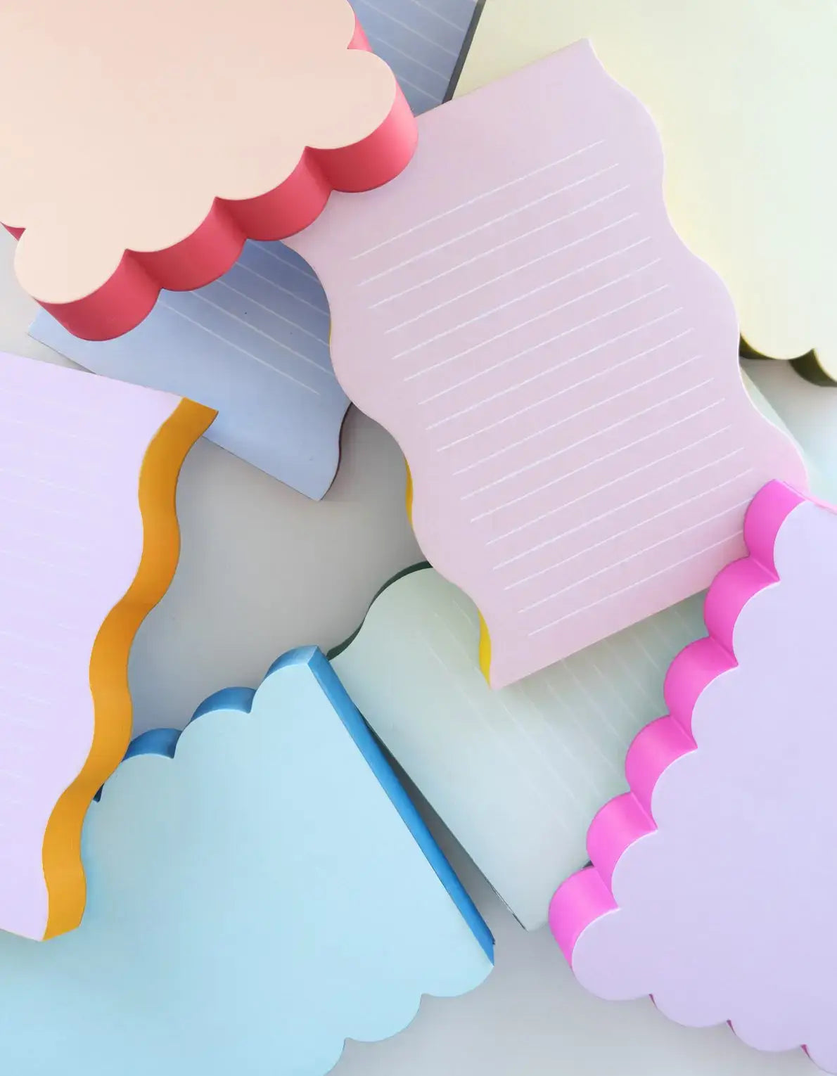 Wavy Shaped Notepad | Lilac + Tangerine Edge