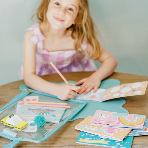 Set of 3 Pink Kids’ Activity Books - Travel & On-the-Go Fun