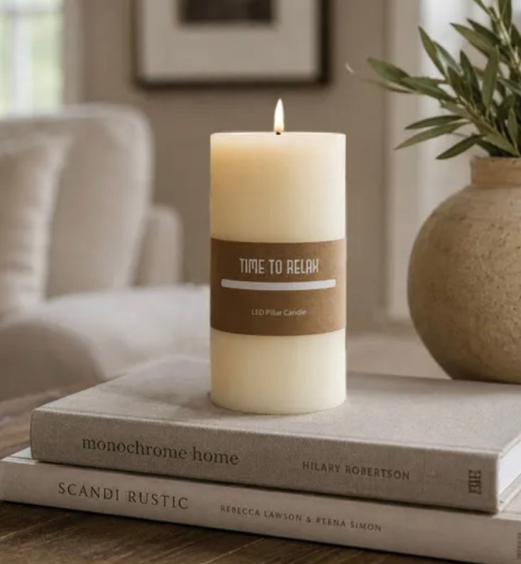 6” LED Pillar Candle-Ivory