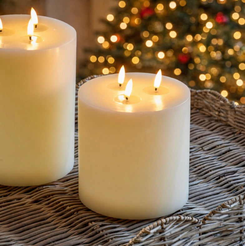 3 Wick Ivory LED Candle