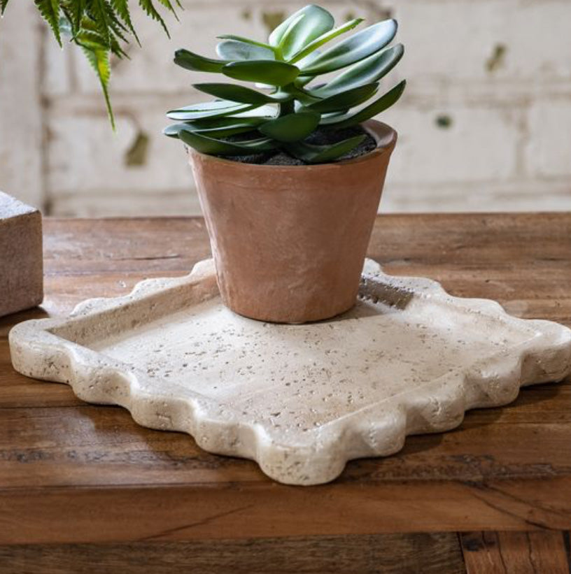 Cement Scallop Tray