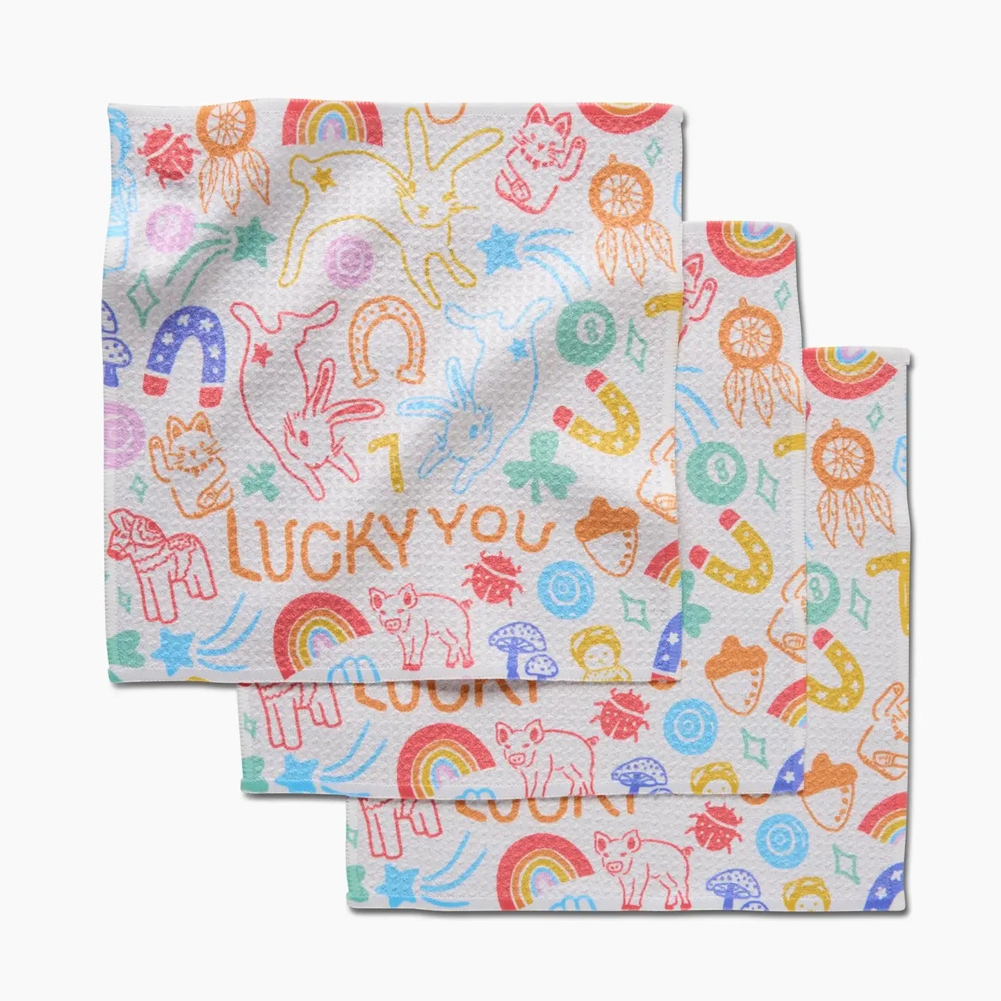 Geometry Dishcloth Set-Lucky You