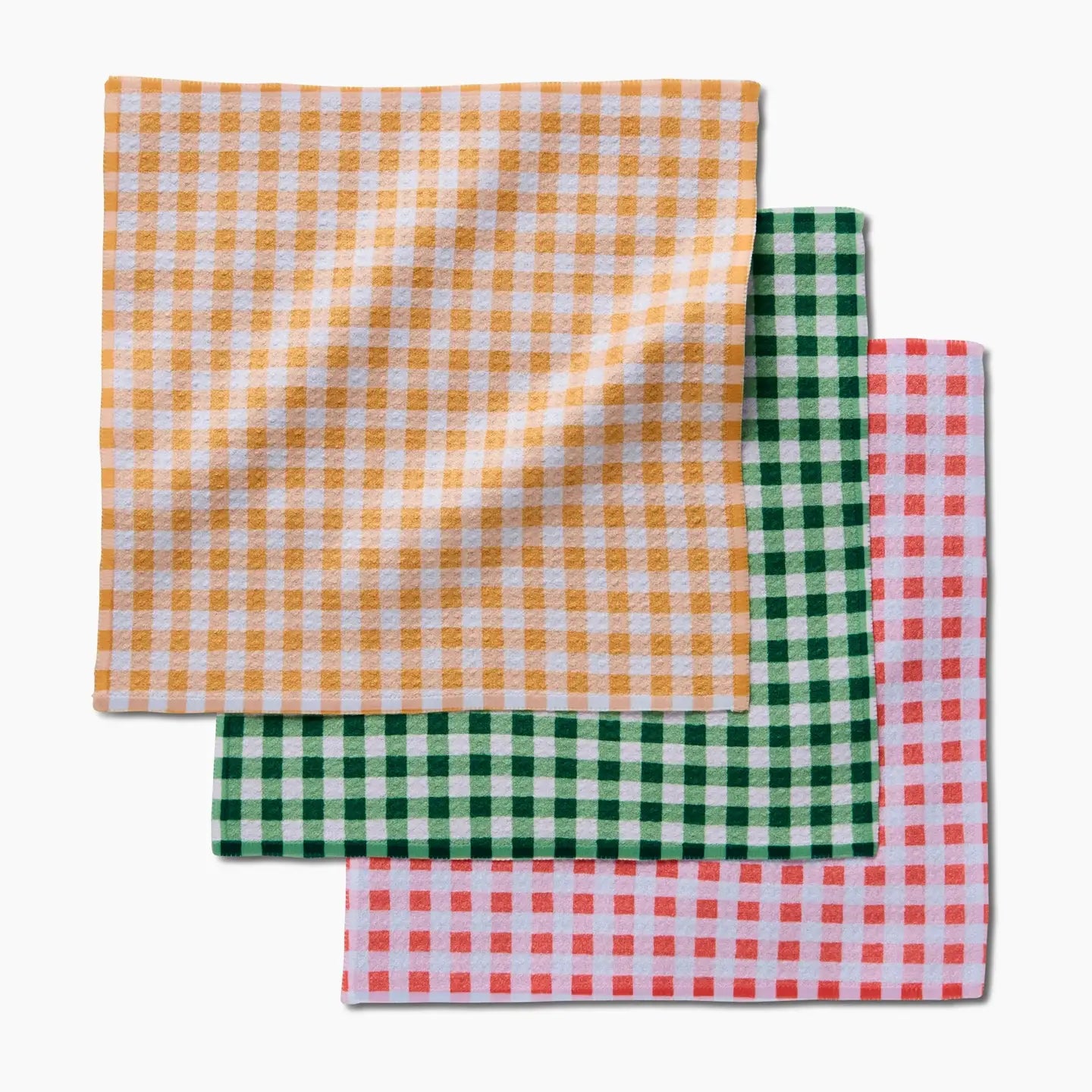 Geometry Dishcloth Set-Spring Plaid