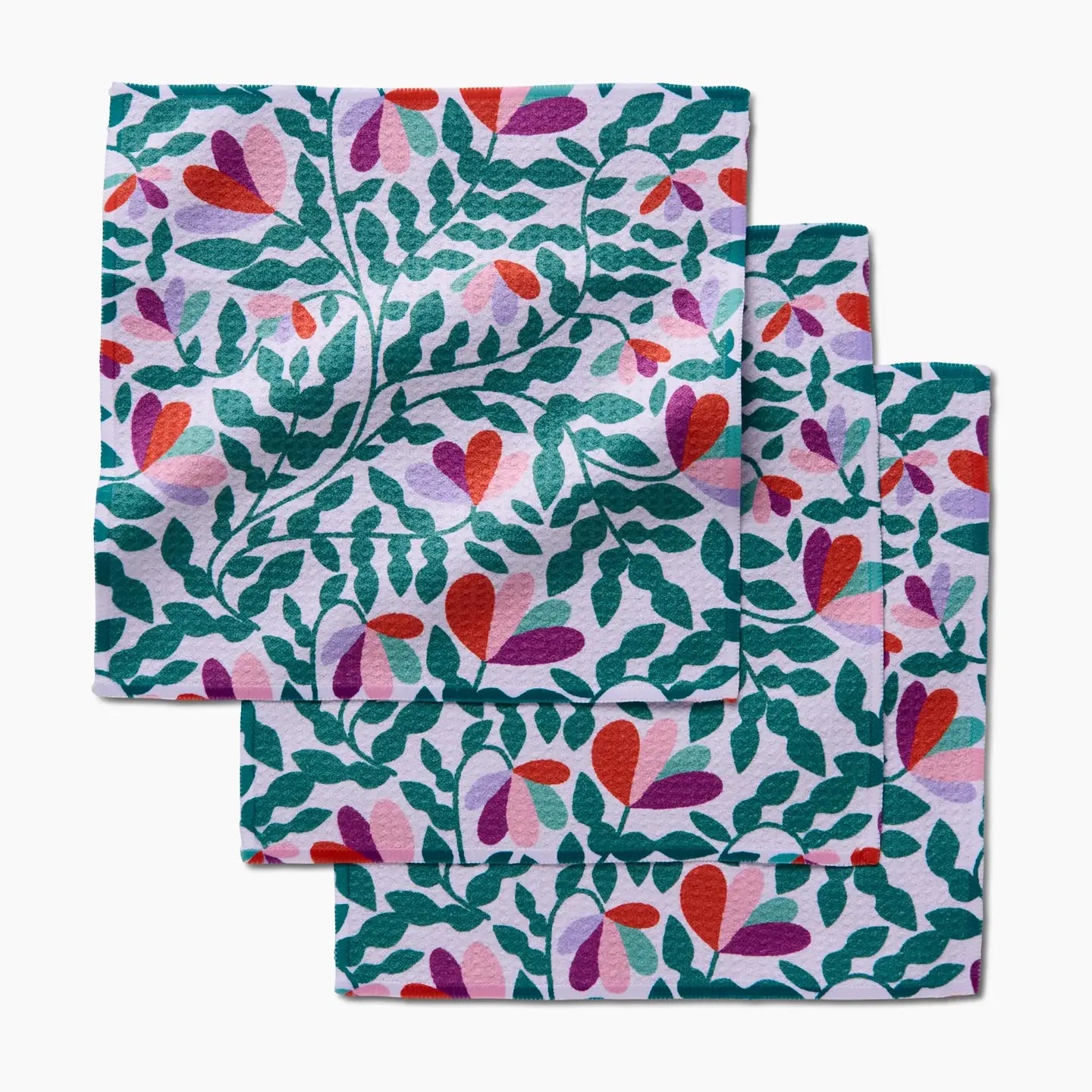 Geometry Dishcloth Set-Spring Wavy Leaves