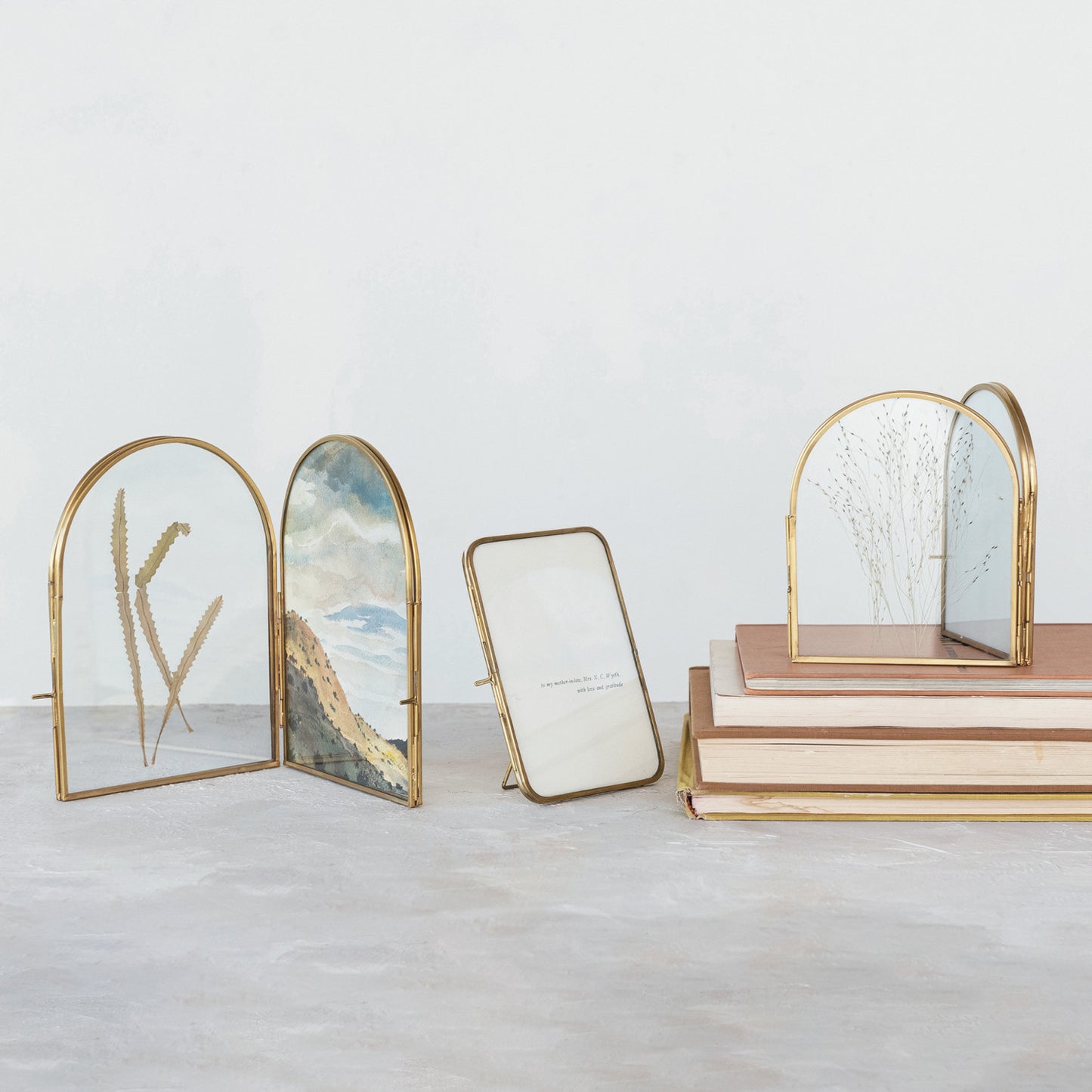 Brass Arched Picture Frame