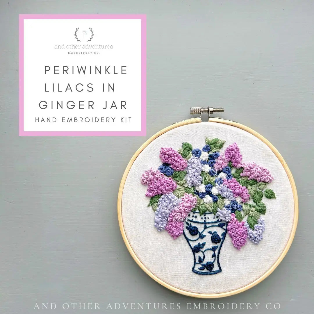 Periwinkle Lilacs in Ginger Jar