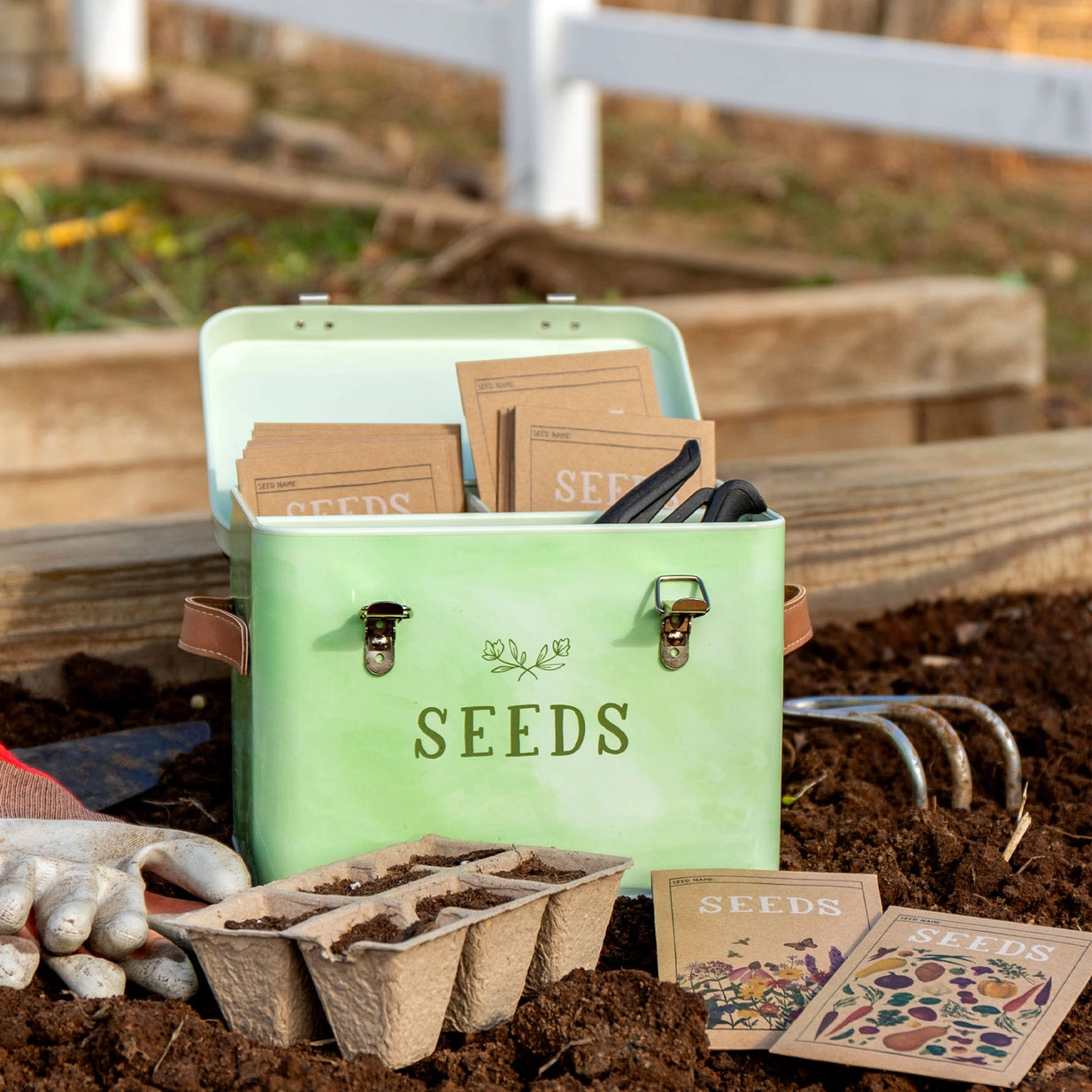 Green Thumb Tin Seed Box