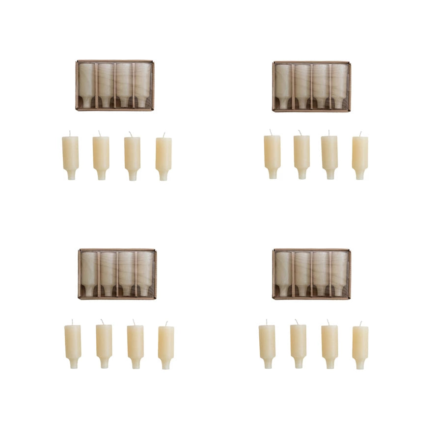Unscented Bottle Taper Candles-Set of 4