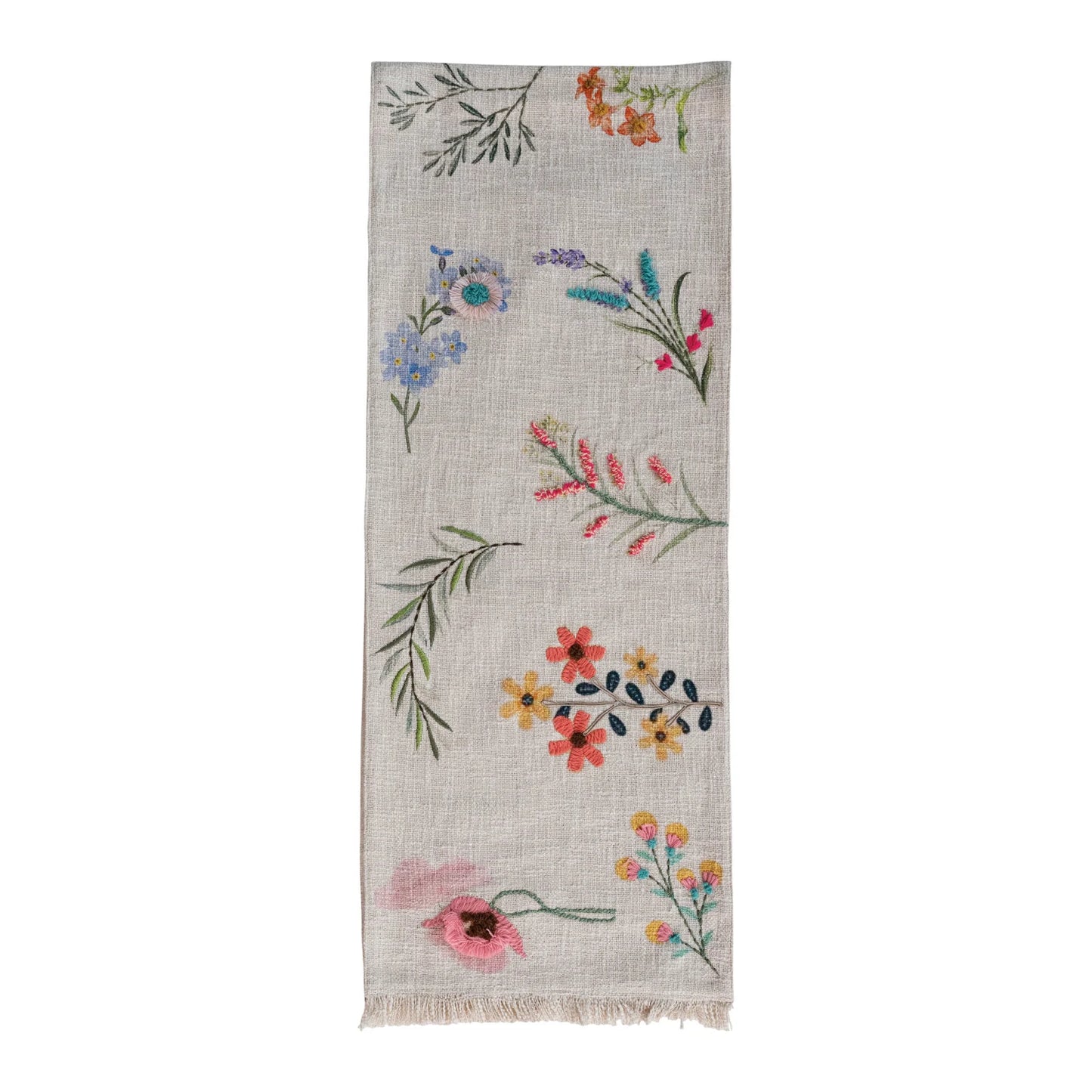 Embroidered Flower Runner