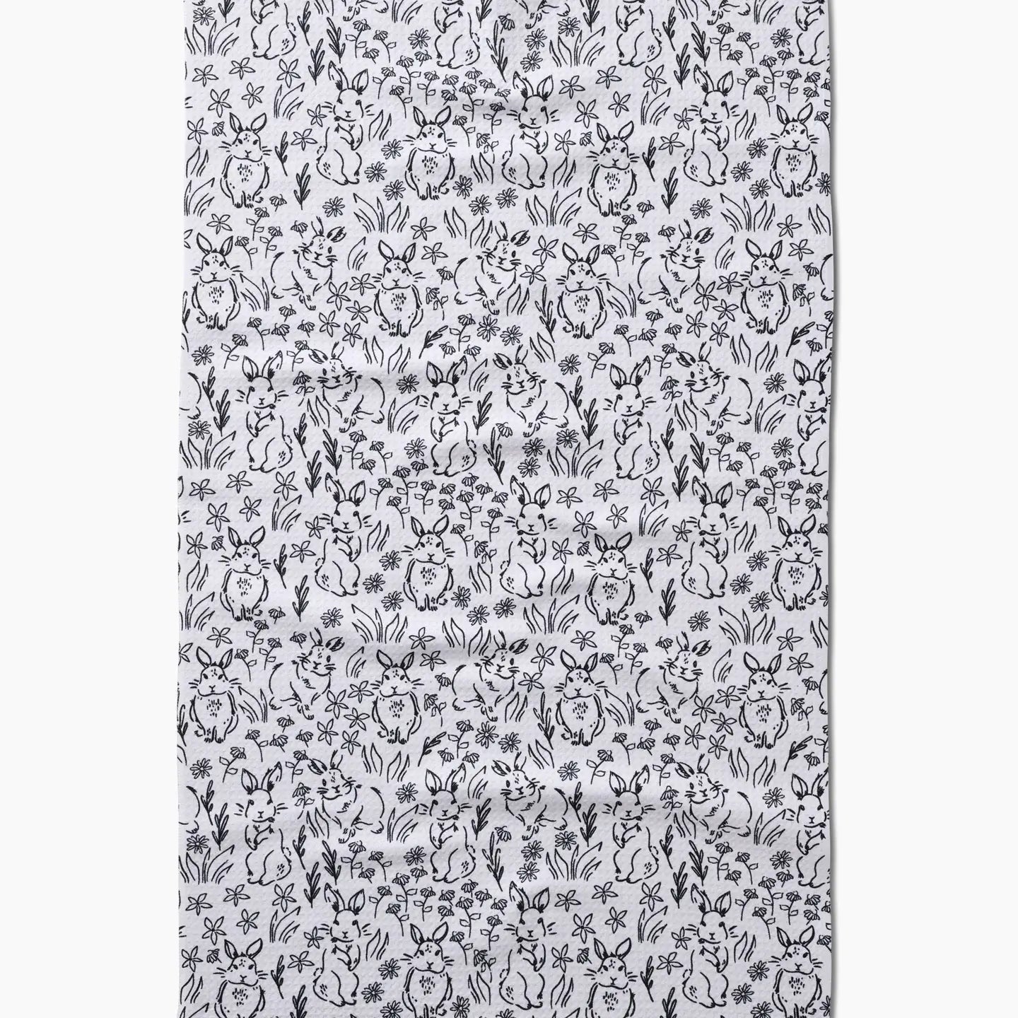 Geometry Tea Towel-Bunny Rabbit Garden