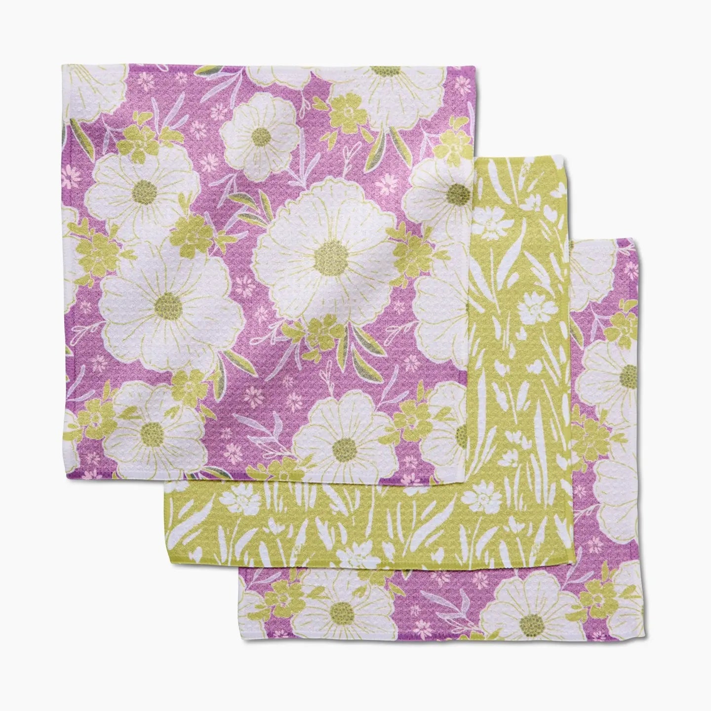 Geometry Dishcloth Set-Field of Spring Flowers