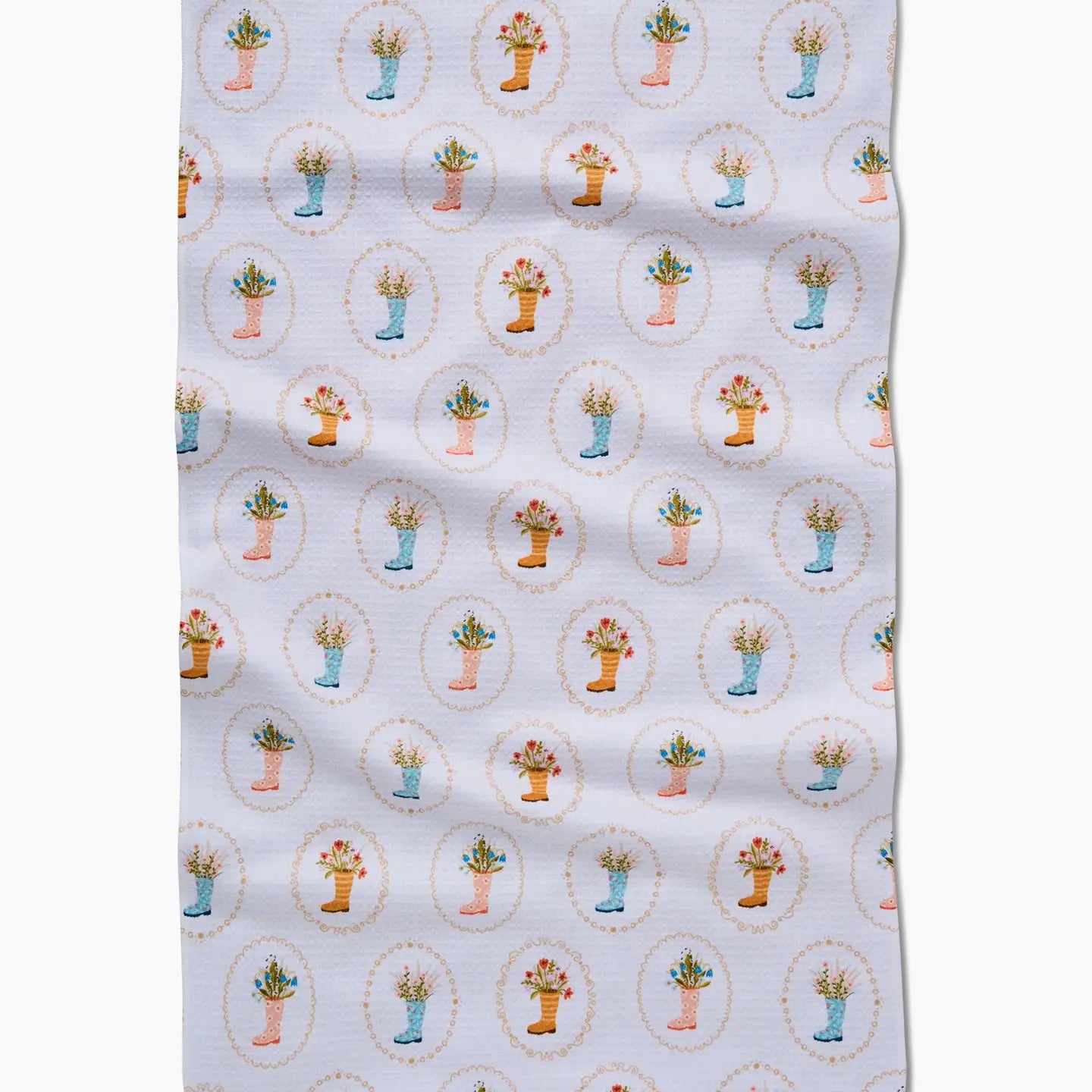 Geometry Tea Towel-Rainboots in Bloom