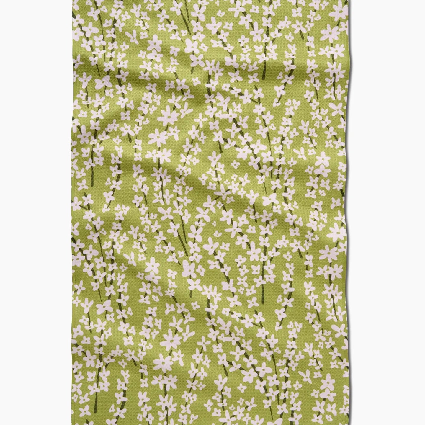 Geometry Tea Towel-Spring Green Forsythia