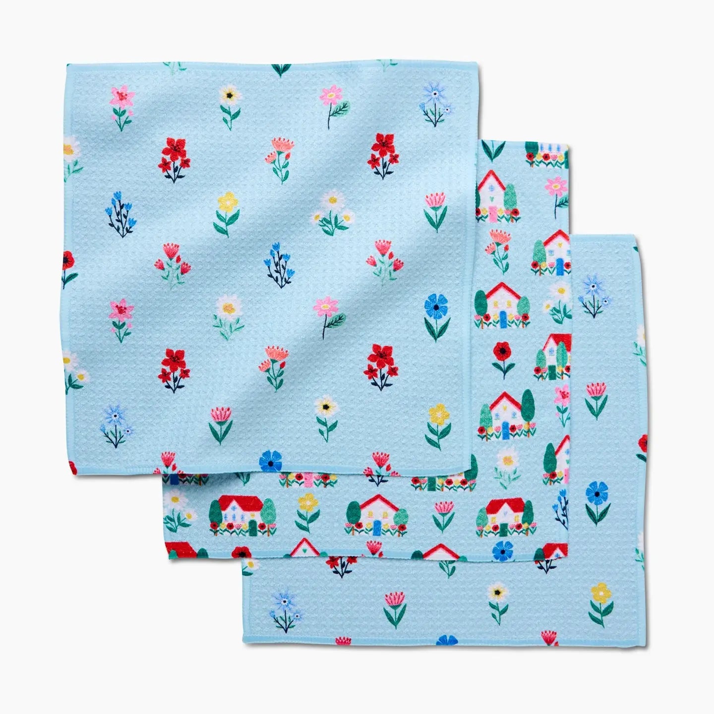 Geometry Dishcloth Set-Spring House Blossom