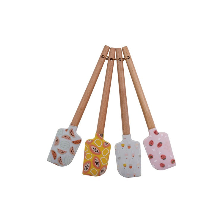 Fruit Party Silicone and Wood Spatulas