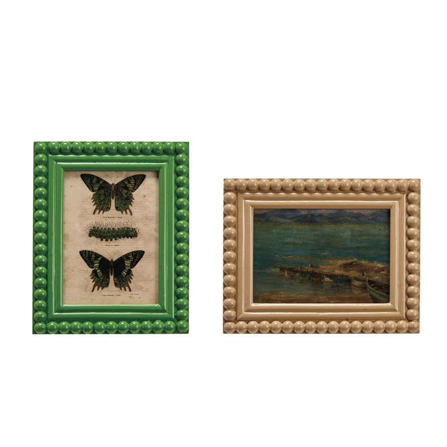 Wood Hobnail Picture Frame (Holds 5x7”)