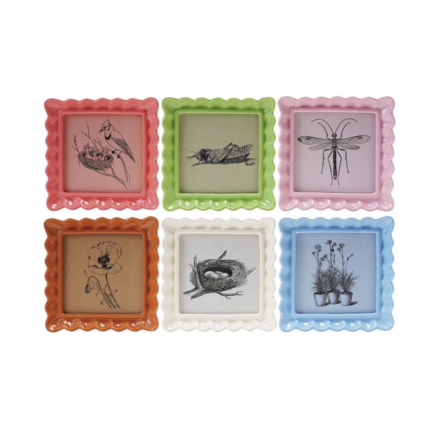 Resin Ruffle Photo Frame (6 colors-holds 4x4”)