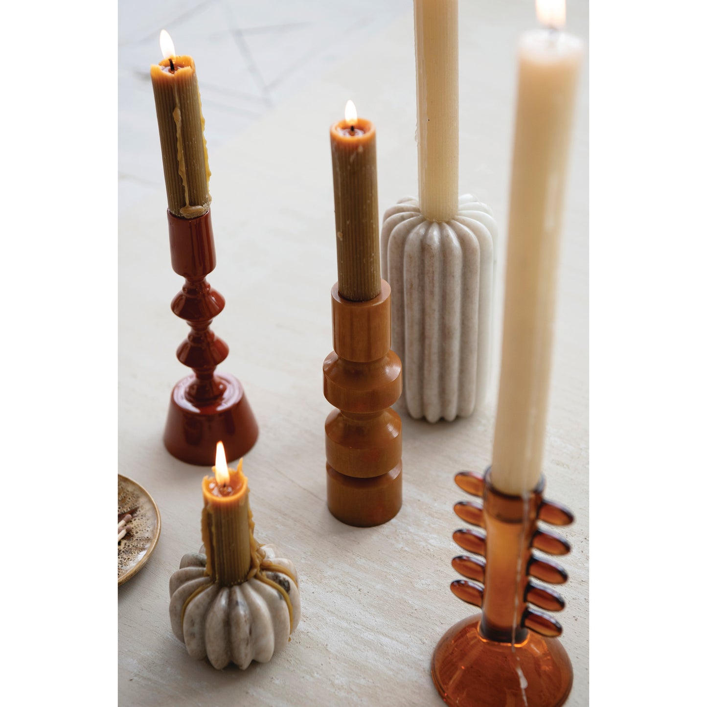 Marble Fluted Taper Holder