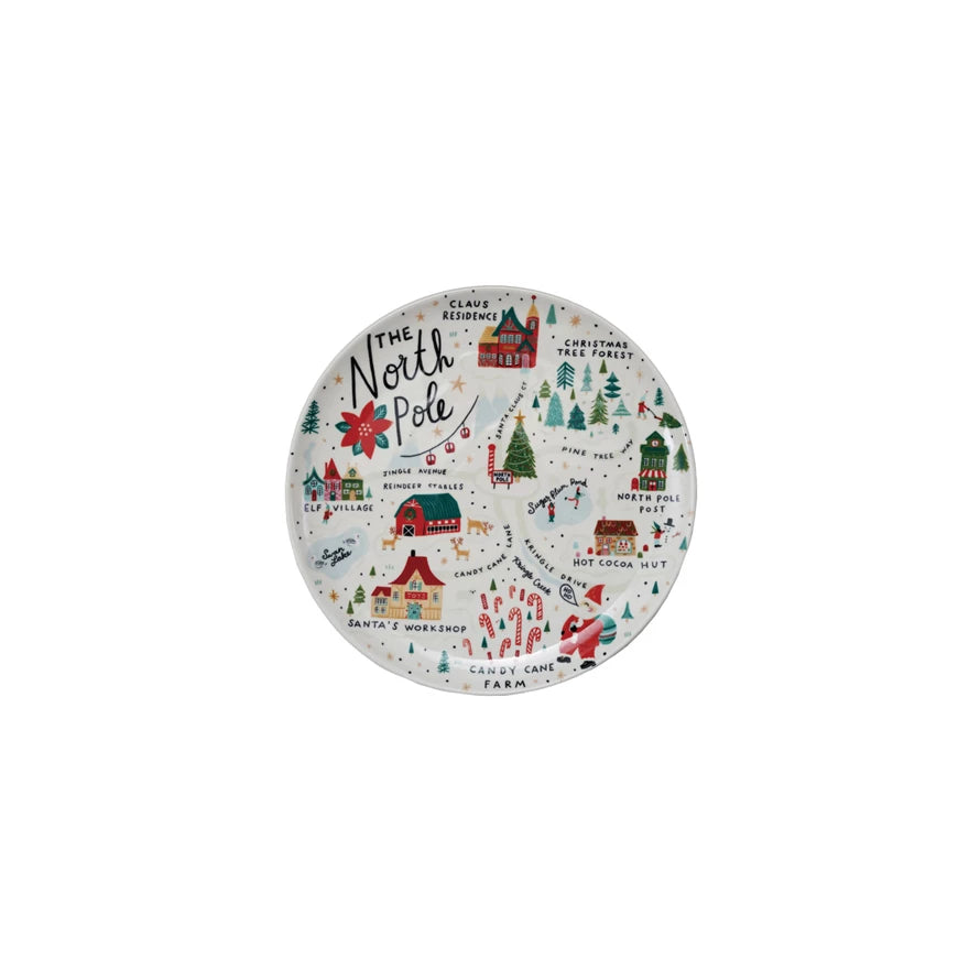11” North Pole Scene Plate