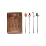 Appetizer Picks with Holiday Icons (Set of 4)