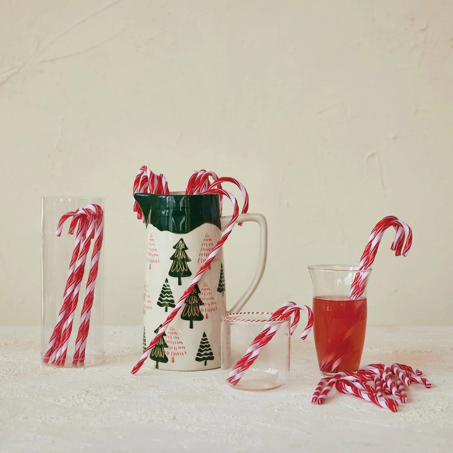 Plastic Candy Cane Drink Stirrers (Set of 10)