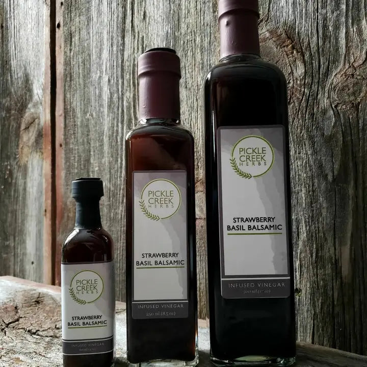 Pickle Creek Herbs Strawberry Basil Infused Balsamic Vinegar