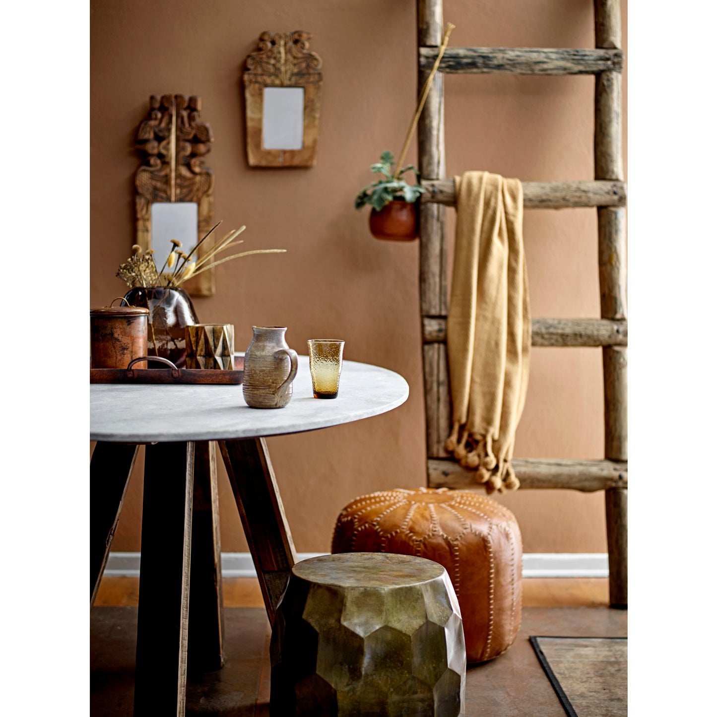 Throw with Braided Pom Pom Tassels