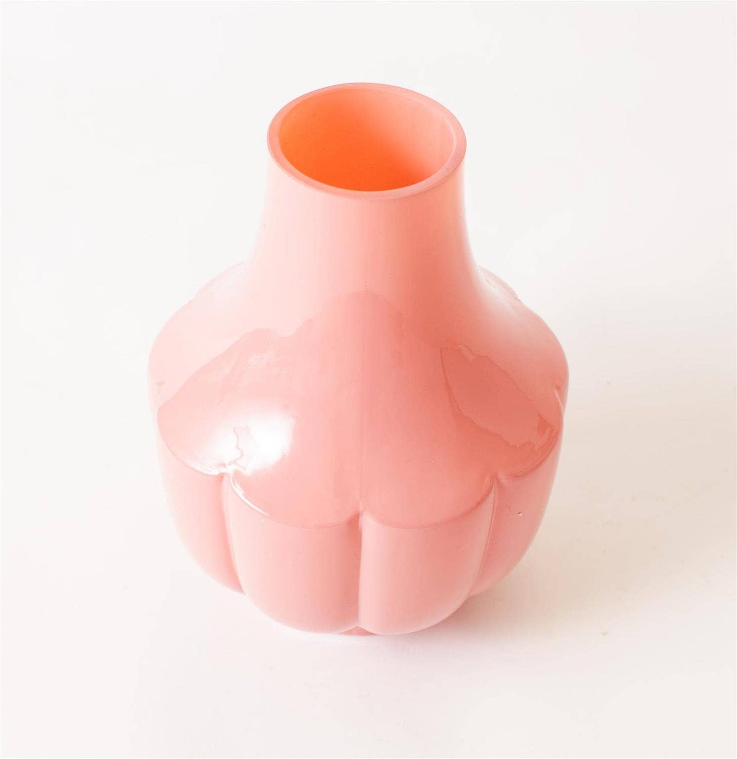 Pink Fluted Glass Vase