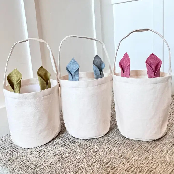 Bunny Ear Linen Easter Basket