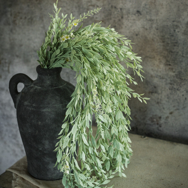 Cream Flower + Boxwood Hanging Bush
