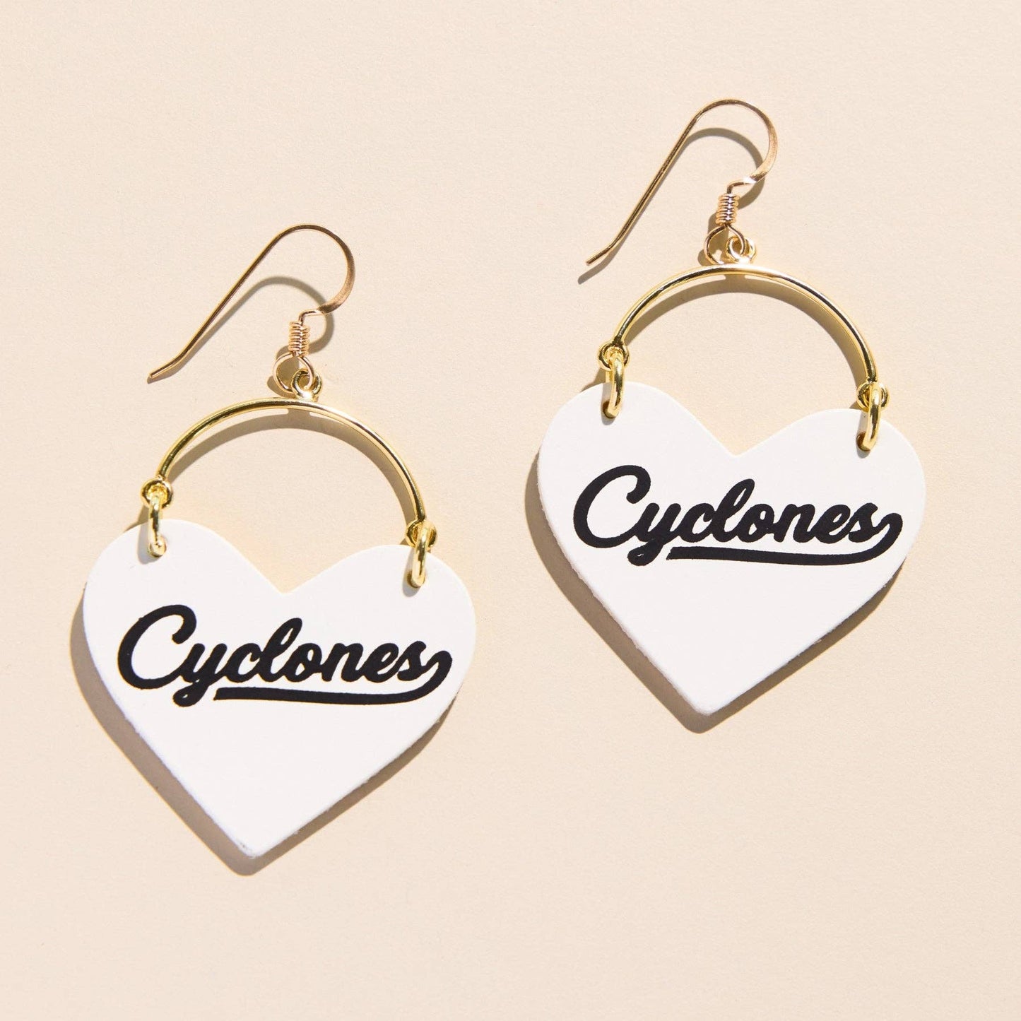 White Iowa State University Cyclones Script Lover: Gold