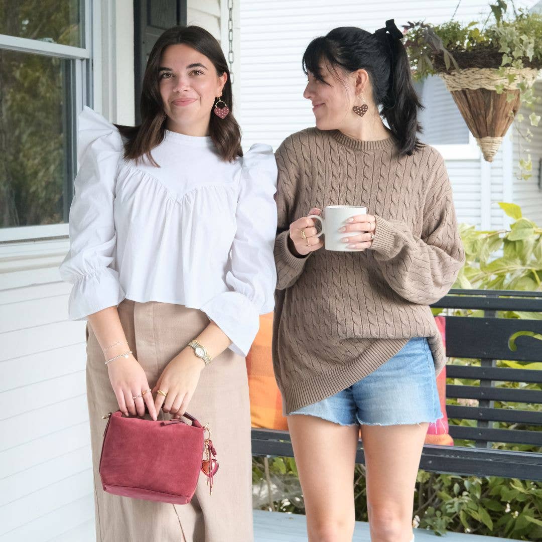 Brown Studded Harlow: Silver