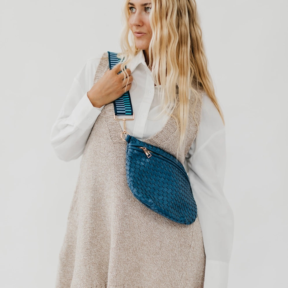 Woven Bum Bag-Denim Blue