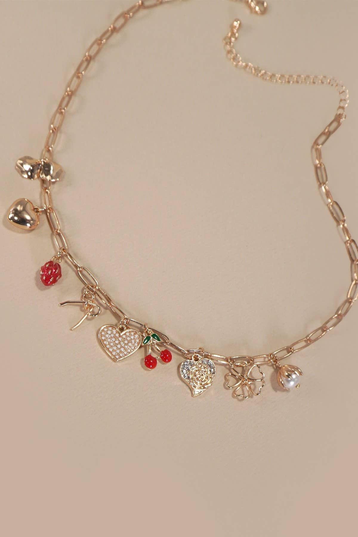 Cherry Heart Charm Necklace