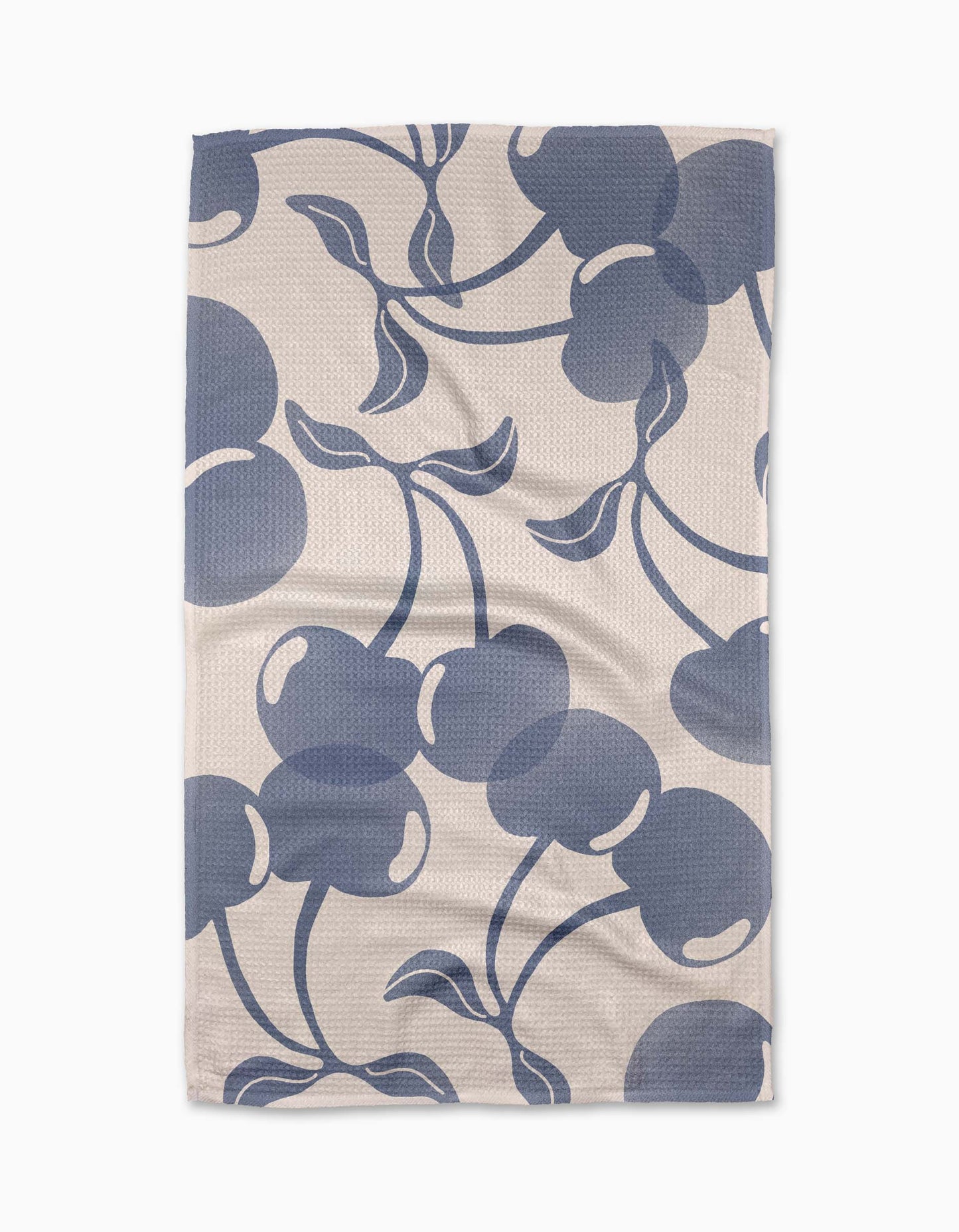 Geometry Blue Cherry Dreams Tea Towel