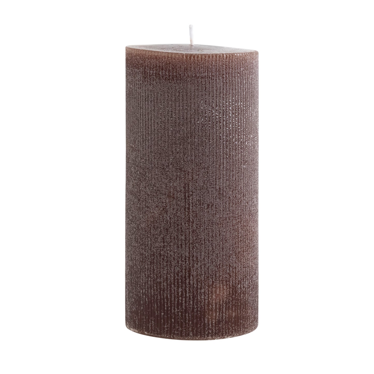 Unscented Pleated Pillar Candle=Leather
