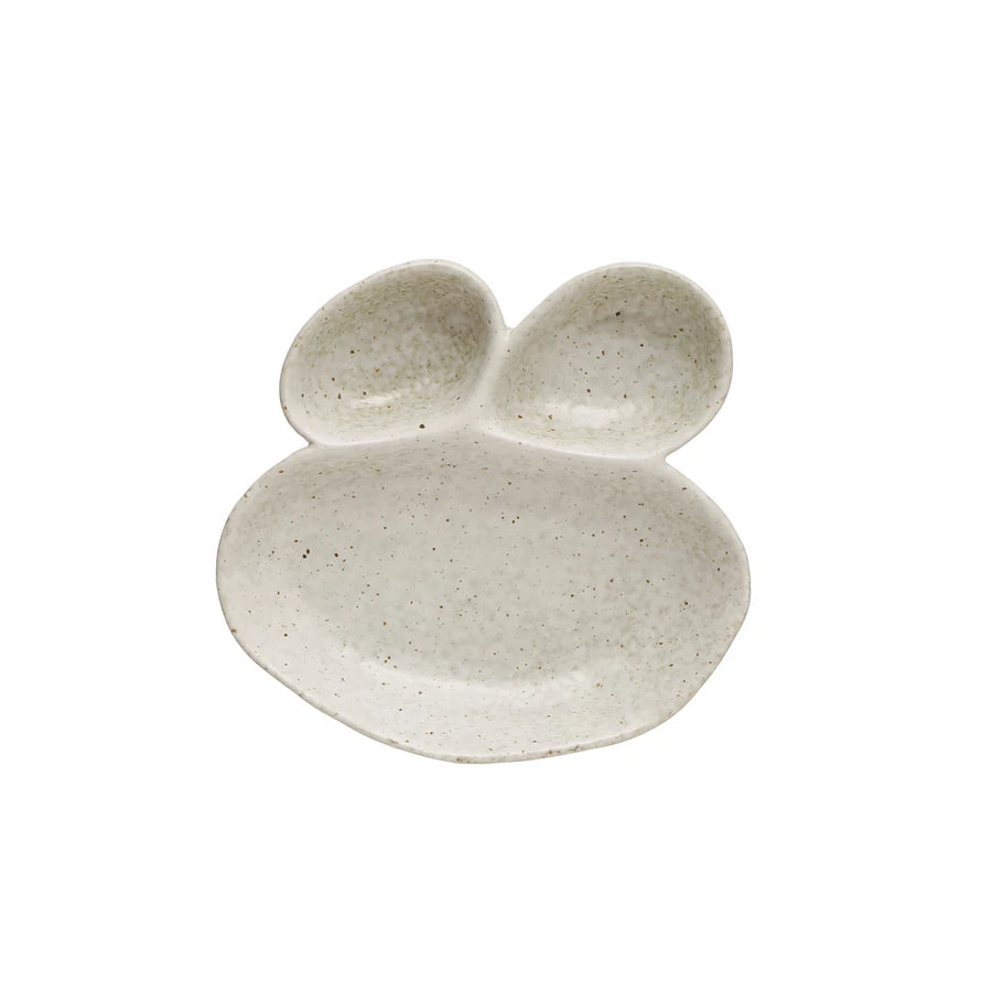 Stoneware Dish with 3 Sections
