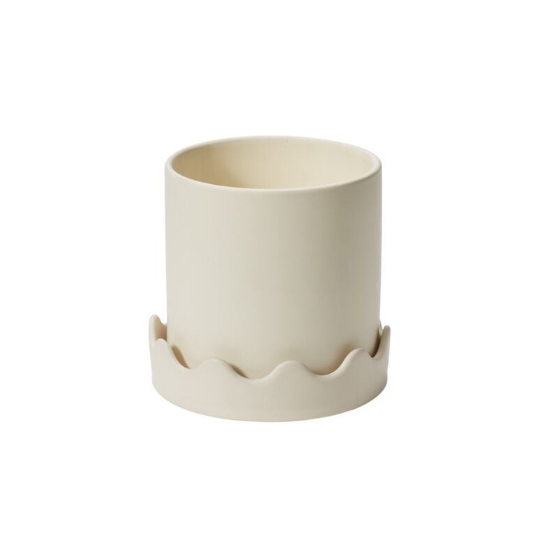 Wave Planter with Saucer-Natural