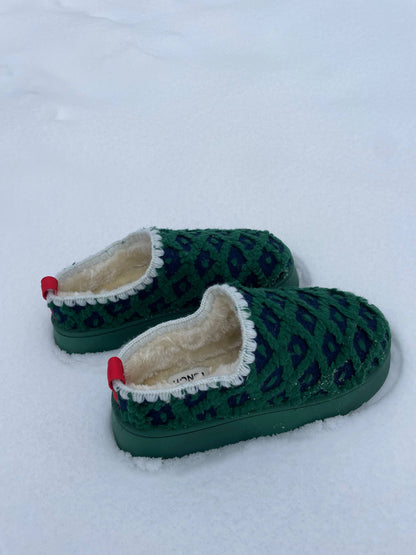 Alpine Slipper | Navy + Green