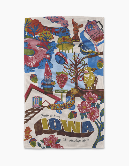 Greetings From Iowa Tea Towel