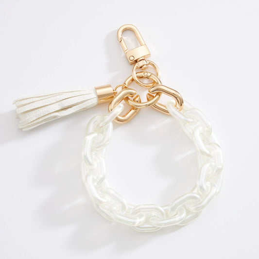 Two Tone Keychain Bracelet-White