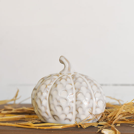 White Ceramic Pumpkin