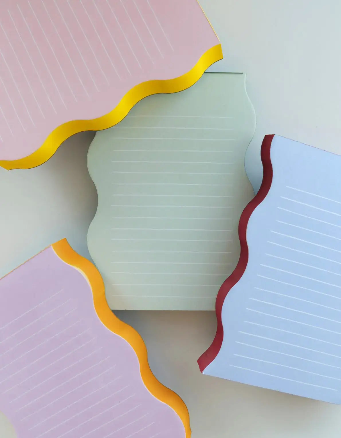 Wavy Shaped Notepad | Lilac + Tangerine Edge