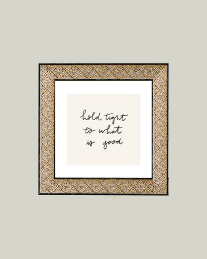 Hold Tight Framed Antique Print: 9x9