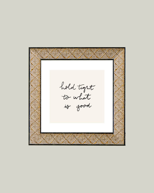 Hold Tight Framed Antique Print: 9x9